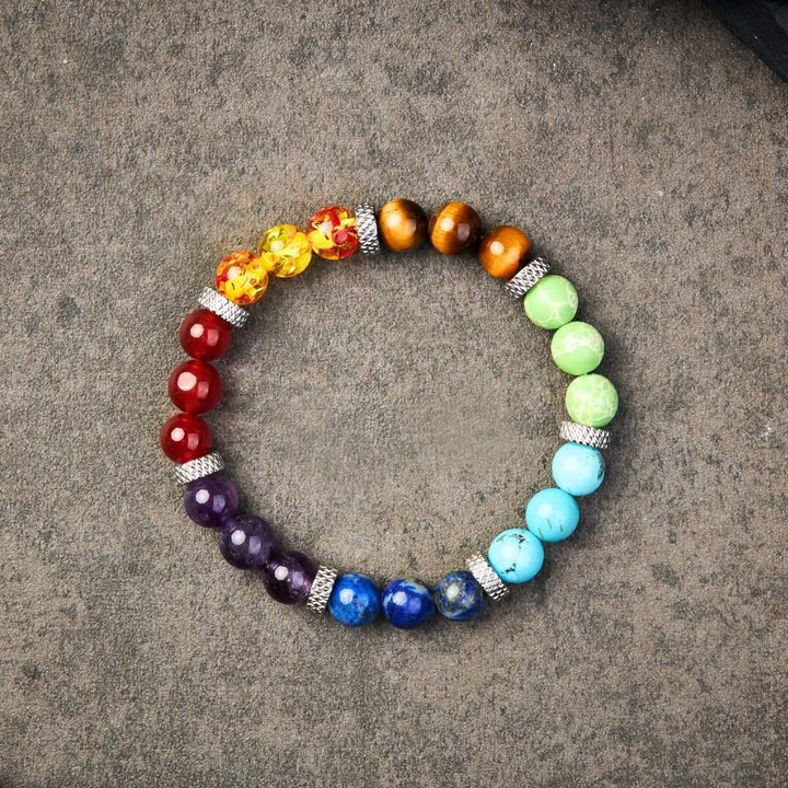 7 Chakra Stein Armband - Chakra Heilung - Bracelet - TaoTempel