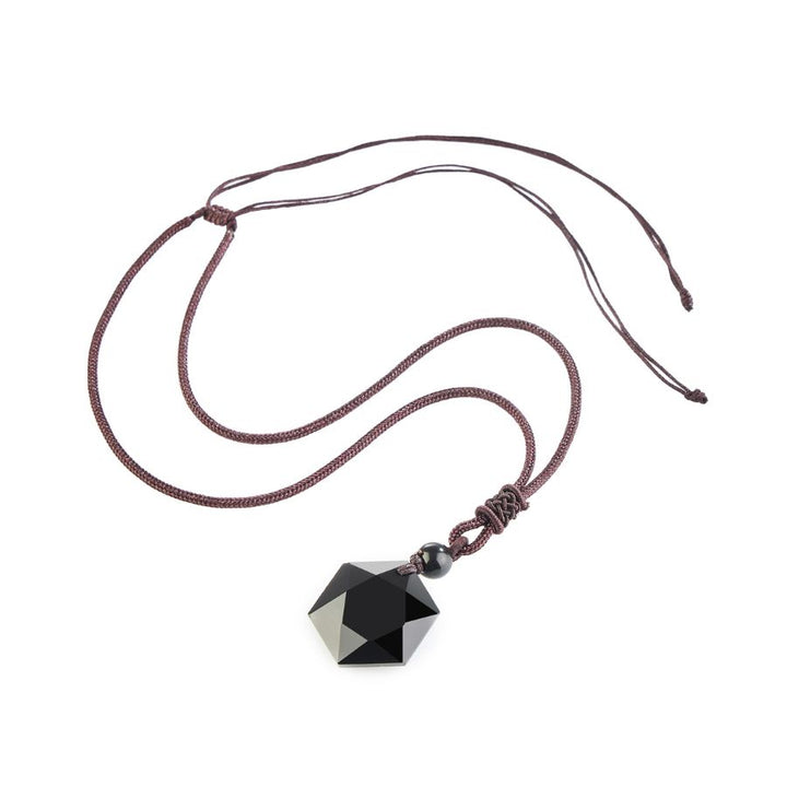 Schwarzer Obsidian Talisman - Halskette für Schutz - Necklace - TaoTempel