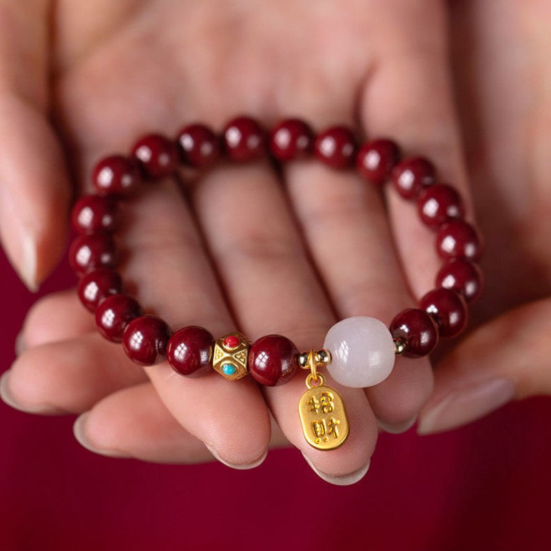 Glücksarmband aus rotem Zinnober - Bracelet - TaoTempel