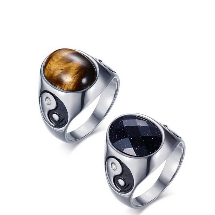Yin Yang Schutzring aus Tigerauge - Ring - TaoTempel