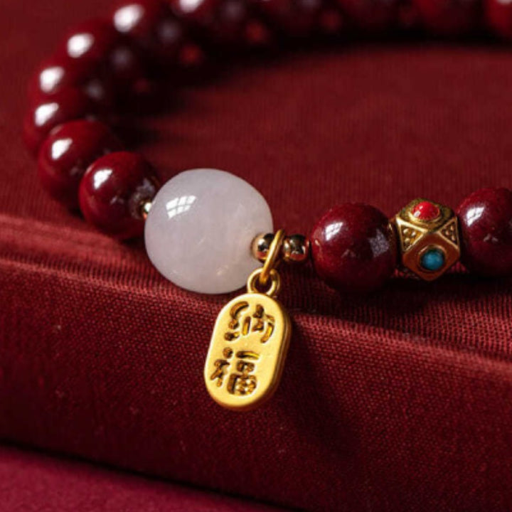 Glücksarmband aus rotem Zinnober - Bracelet - TaoTempel
