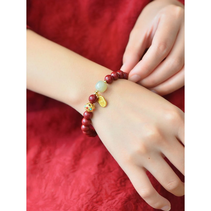 Glücksarmband aus rotem Zinnober - Bracelet - TaoTempel