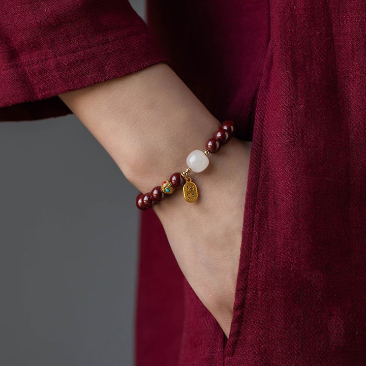 Glücksarmband aus rotem Zinnober - Bracelet - TaoTempel