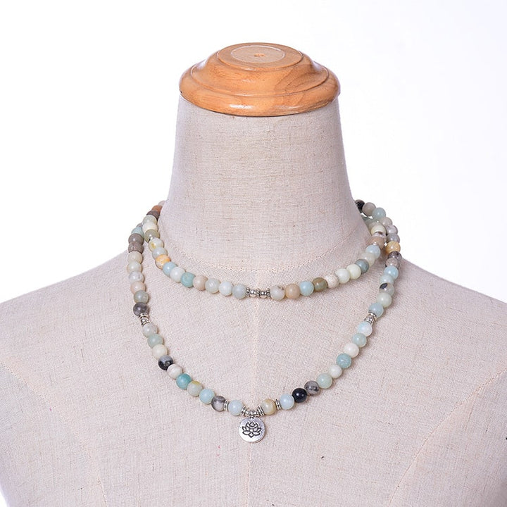 108 Amazonit Mala Perlen - Tibetische Gebetsperlen - Bracelet - TaoTempel