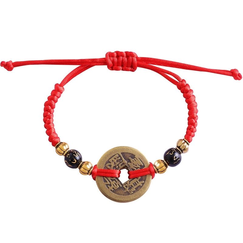 Armband mit Chinesischen Glücksmünzen - Feng Shui Kaisermünzen - Bracelet - TaoTempel