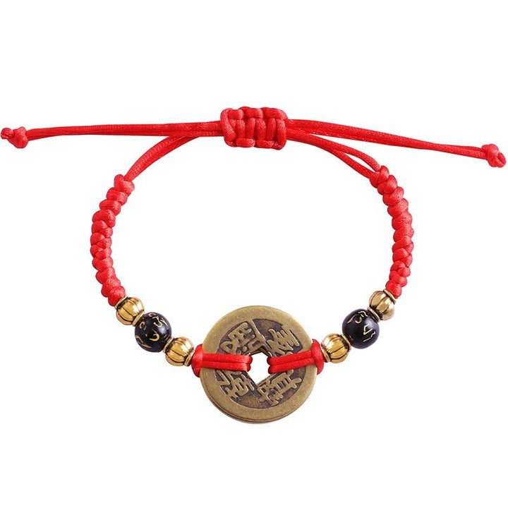 Armband mit Chinesischen Glücksmünzen - Feng Shui Kaisermünzen - Bracelet - TaoTempel