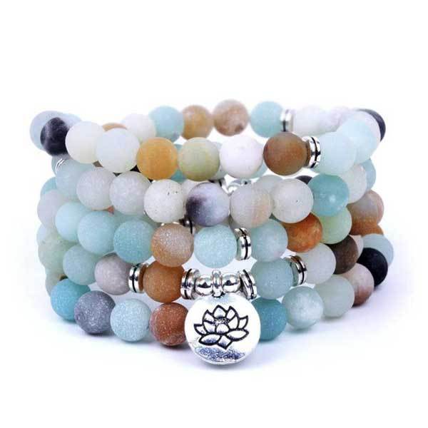 108 Amazonit Mala Perlen - Tibetische Gebetsperlen - Bracelet - TaoTempel