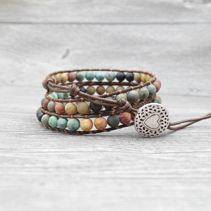 Ausgeglichenes Leben Achat Boho Armband - Bracelet - TaoTempel