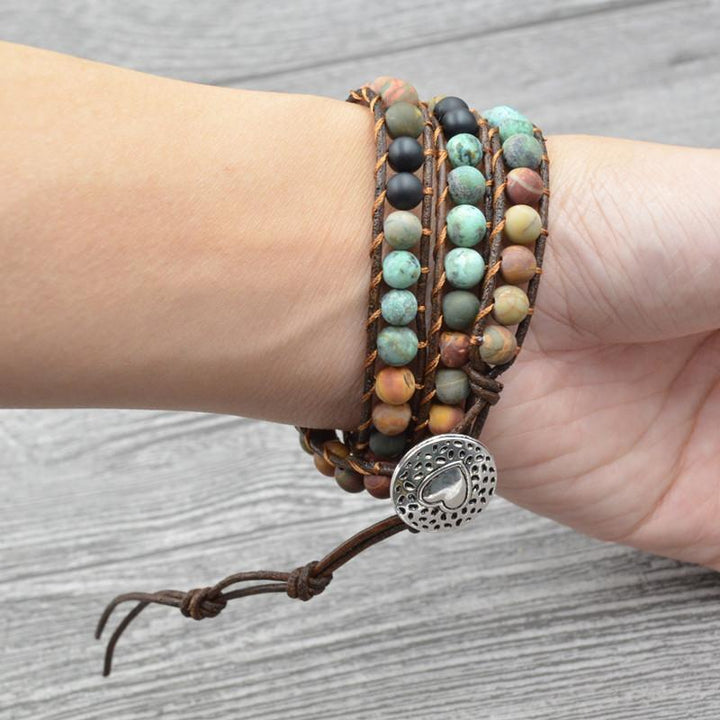 Ausgeglichenes Leben Achat Boho Armband - Bracelet - TaoTempel