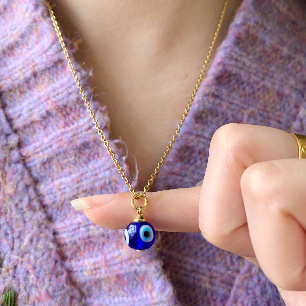 Blaue Böser Blick Schutz Halskette - Necklace - TaoTempel