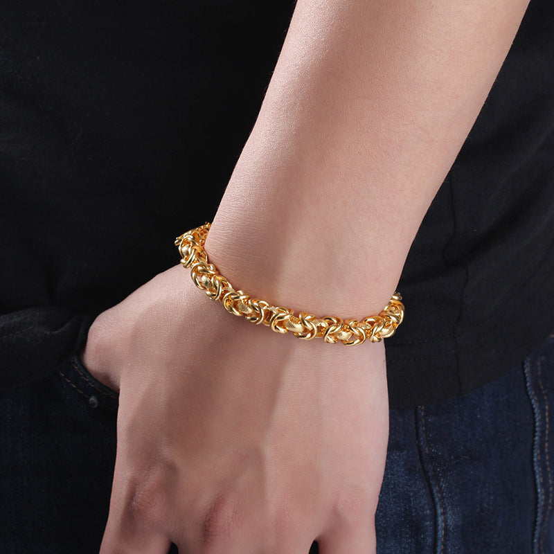 Doppelköpfiges Goldenes Drachen Armband - Bracelet - TaoTempel