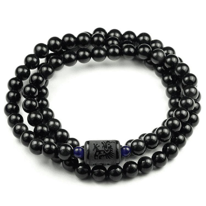 Drachen und Phoenix Obsidian Wickelarmband - Ehrlichkeit & Unendliche Liebe - Bracelet - TaoTempel
