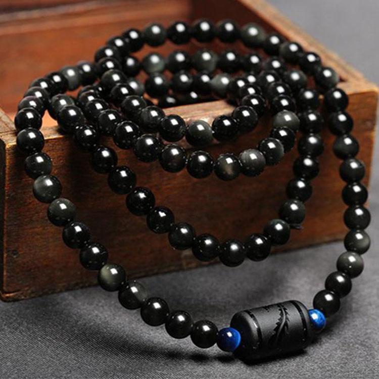 Drachen und Phoenix Obsidian Wickelarmband - Ehrlichkeit & Unendliche Liebe - Bracelet - TaoTempel