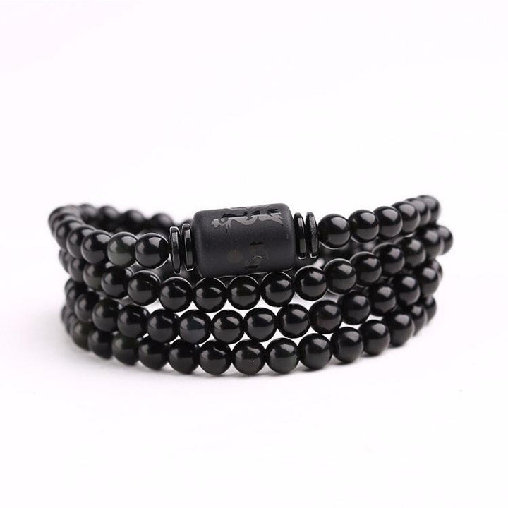 Drachen und Phoenix Obsidian Wickelarmband - Ehrlichkeit & Unendliche Liebe - Bracelet - TaoTempel