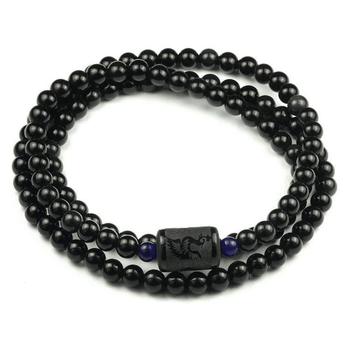 Drachen und Phoenix Obsidian Wickelarmband - Ehrlichkeit & Unendliche Liebe - Bracelet - TaoTempel