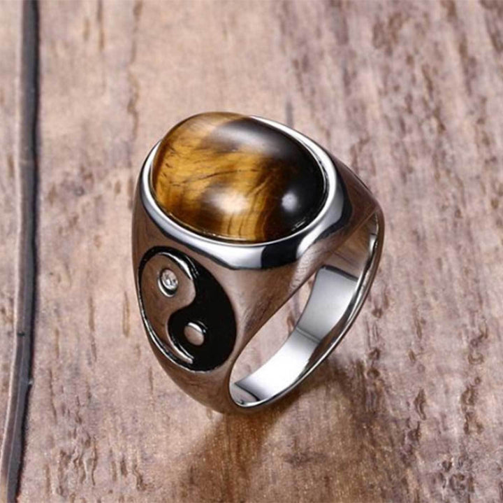 Yin Yang Schutzring aus Tigerauge - Ring - TaoTempel