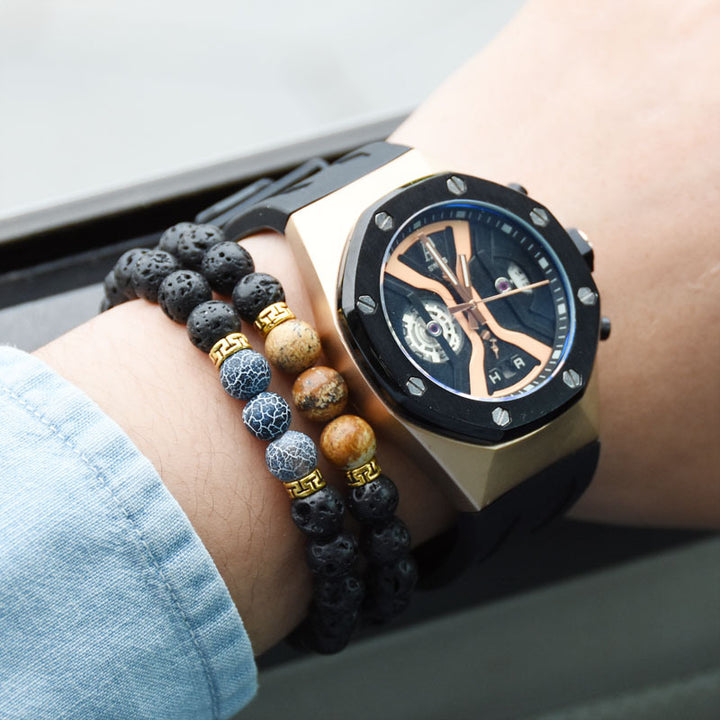 Erdendes Lavastein Armband Aromatherapie - Bracelet - TaoTempel