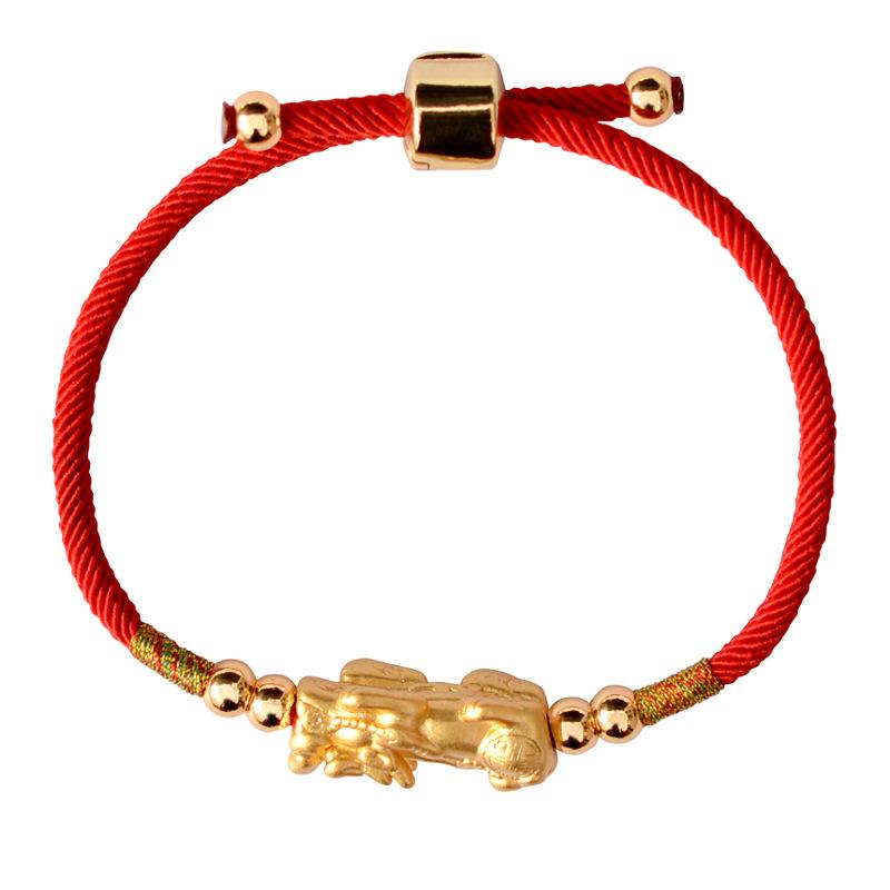 Rotes Kordelarmband mit Piyao-Anhänger - Bracelet - TaoTempel