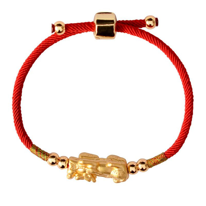 Rotes Kordelarmband mit Piyao-Anhänger - Bracelet - TaoTempel