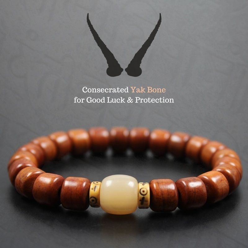 Tibetisches Yak Knochen Schutz Armband - Bracelet - TaoTempel