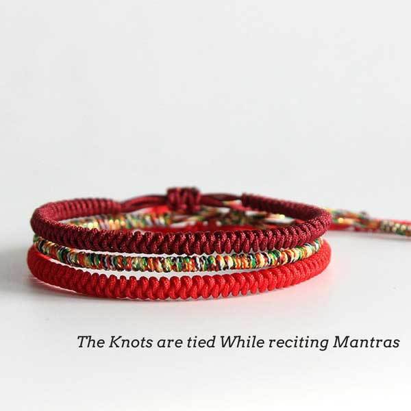 Tibetisches Buddhistisches Knoten Glücksarmband - Bracelet - TaoTempel