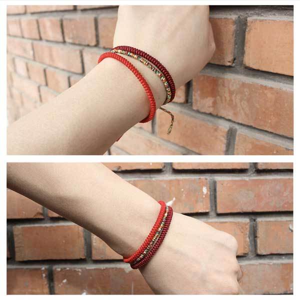 Tibetisches Buddhistisches Knoten Glücksarmband - Bracelet - TaoTempel