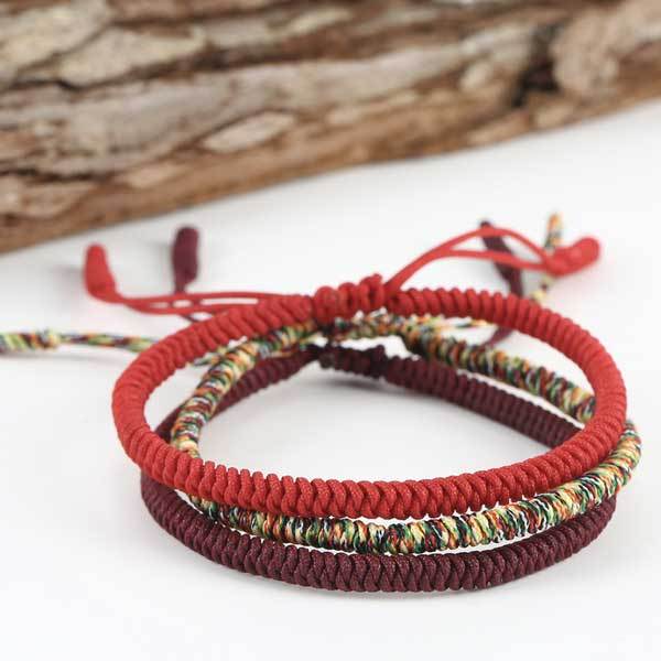 Tibetisches Buddhistisches Knoten Glücksarmband - Bracelet - TaoTempel