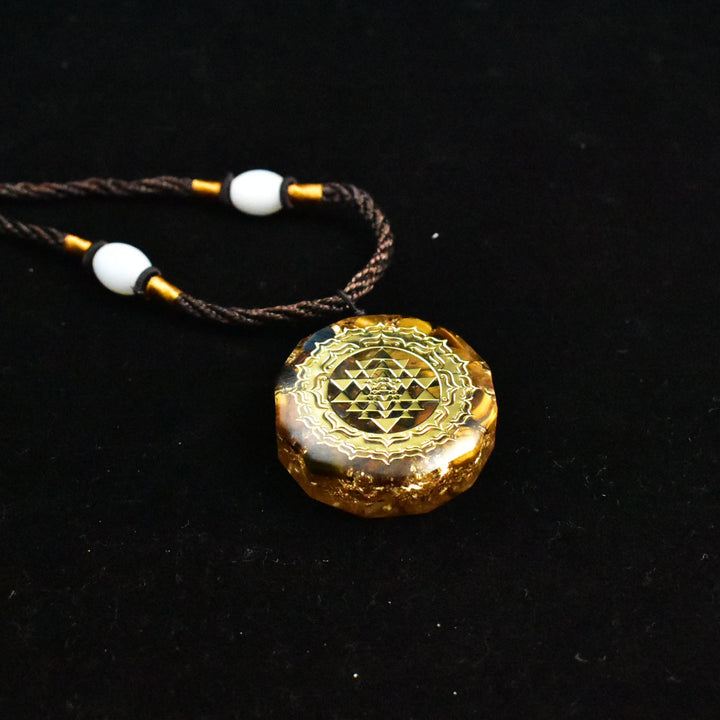 Heilige Sri Yantra Orgonit Halskette - Tigerauge - Necklace - TaoTempel