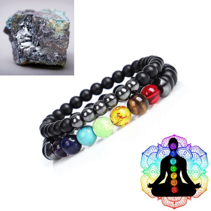 Hämatit Chakra Armband Set - Wellness Fördern - Bracelet - TaoTempel