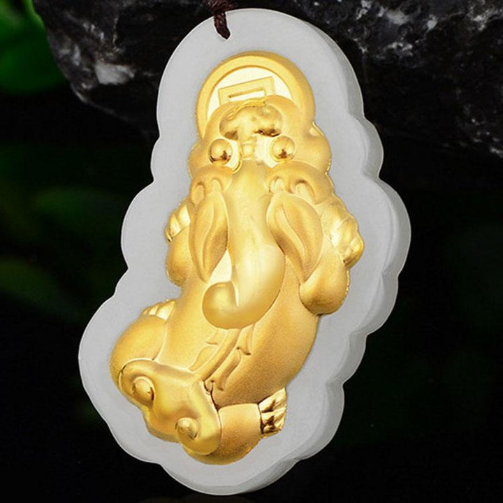 Hetian Jade Pixiu Halskette - Wohlstand Manifestieren - Necklace - TaoTempel