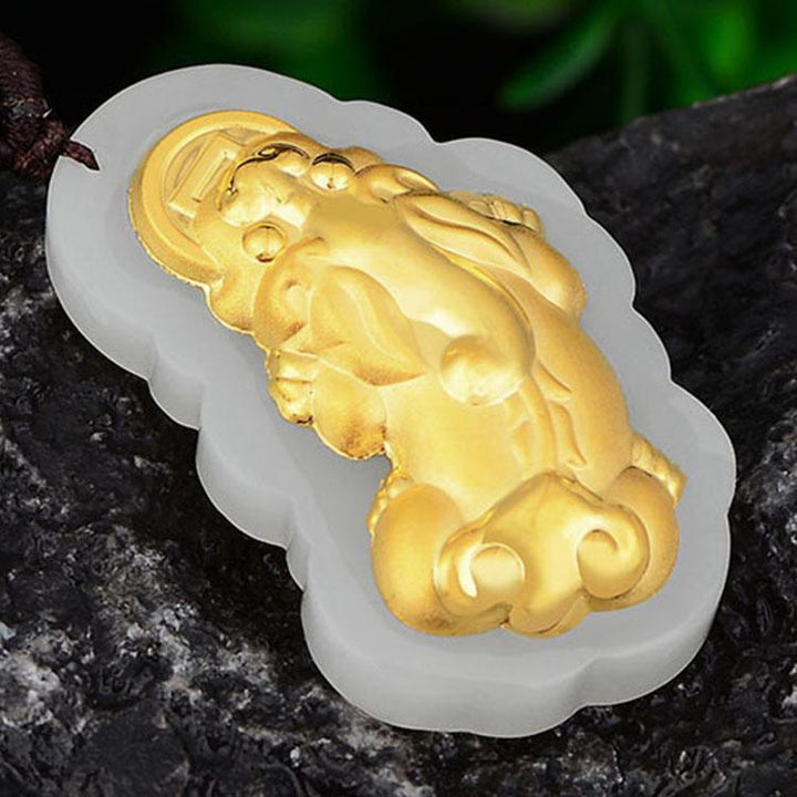 Hetian Jade Pixiu Halskette - Wohlstand Manifestieren - Necklace - TaoTempel
