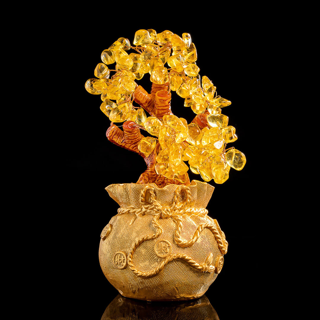 Citrin Geldbaum Schmuckstein Ornament - Feng Shui für Wohlstand - Home Decor - TaoTempel