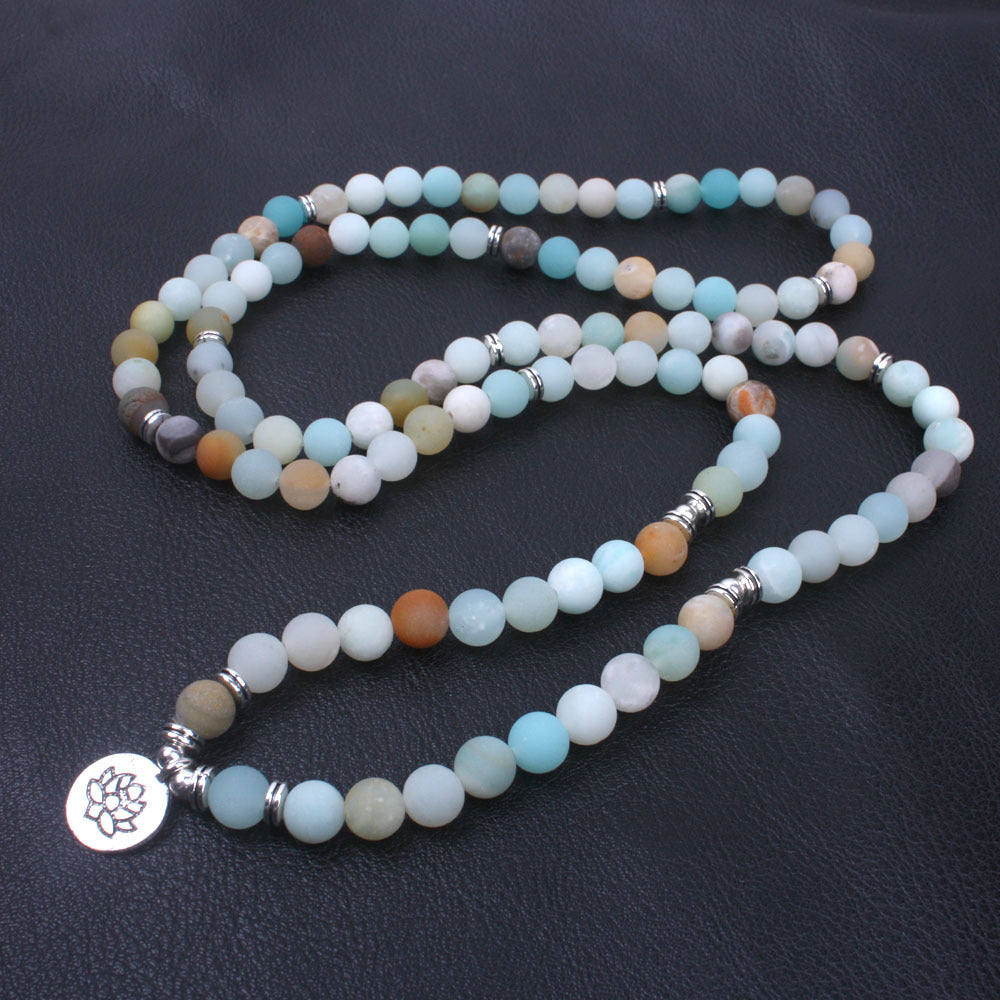 108 Amazonit Mala Perlen - Tibetische Gebetsperlen - Bracelet - TaoTempel