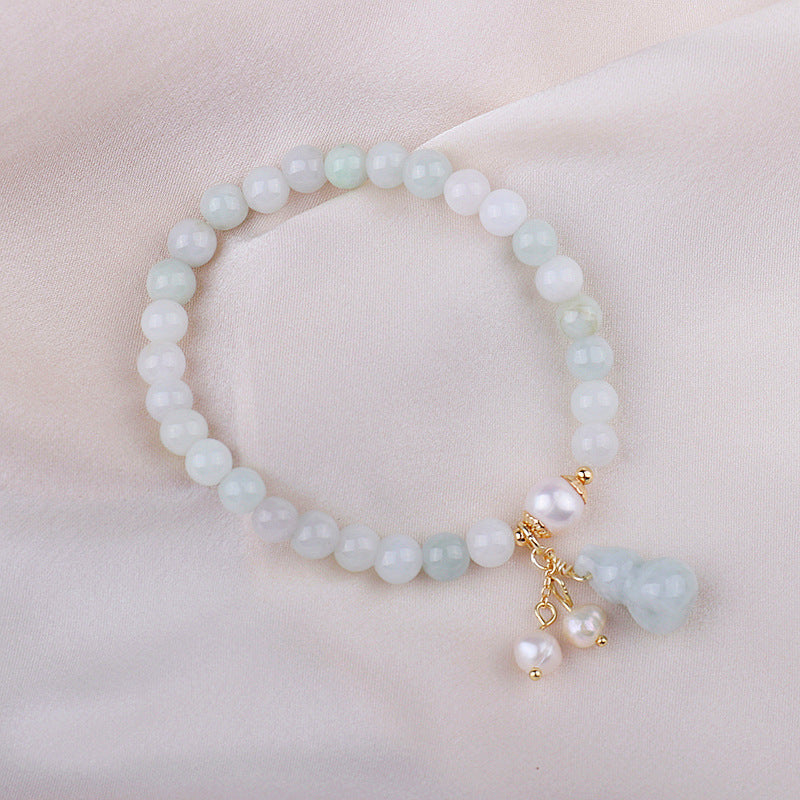 Hellgrünes Jade Wu Lou Amulett Armband - Bracelet - TaoTempel
