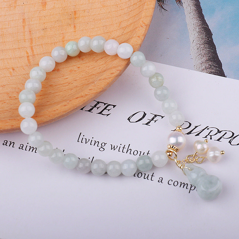Hellgrünes Jade Wu Lou Amulett Armband - Bracelet - TaoTempel