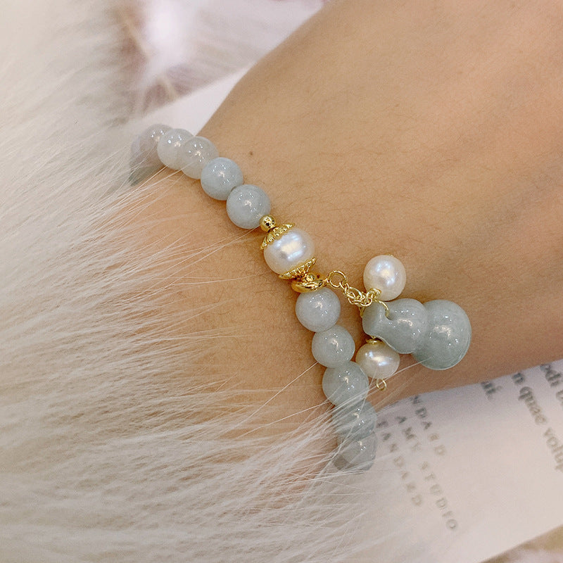 Hellgrünes Jade Wu Lou Amulett Armband - Bracelet - TaoTempel