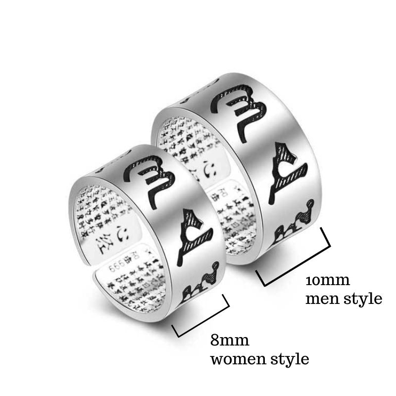 Buddhistisches Mantra & Herz Sutra Ring - Erlange Wahre Glückseligkeit - Ring - TaoTempel
