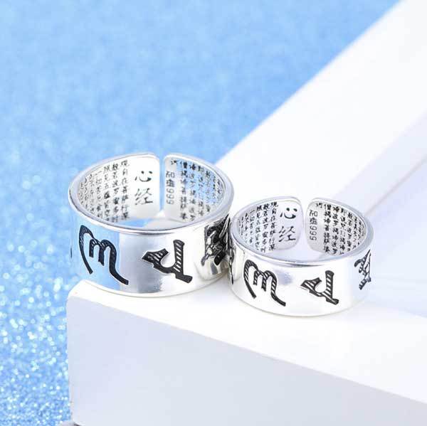 Buddhistisches Mantra & Herz Sutra Ring - Erlange Wahre Glückseligkeit - Ring - TaoTempel