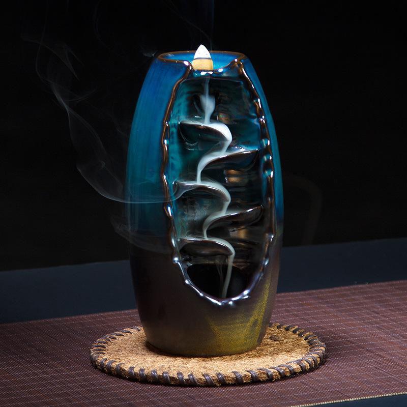 Räucherwasserfall Weihrauchbrenner mit Rückfluss im Bergfluss-Design - Incense Burner - TaoTempel