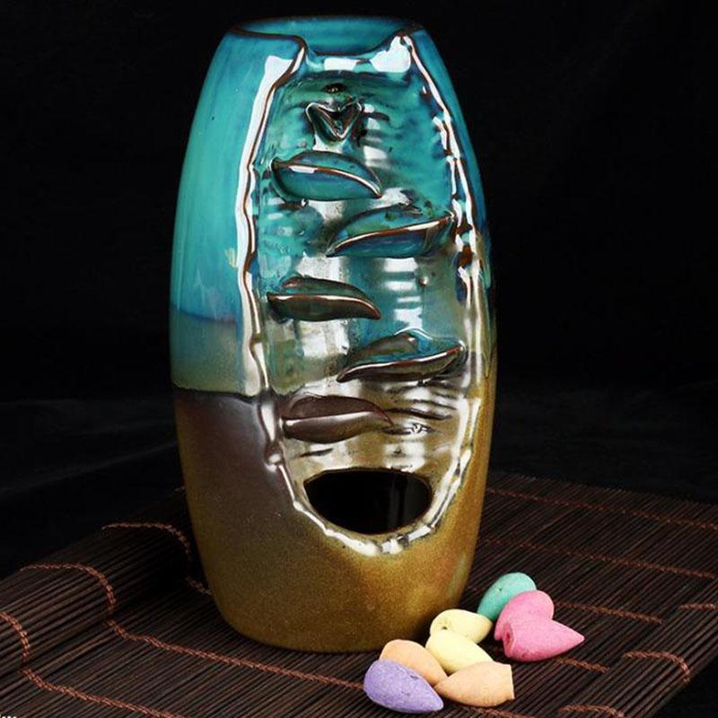 Räucherwasserfall Weihrauchbrenner mit Rückfluss im Bergfluss-Design - Incense Burner - TaoTempel