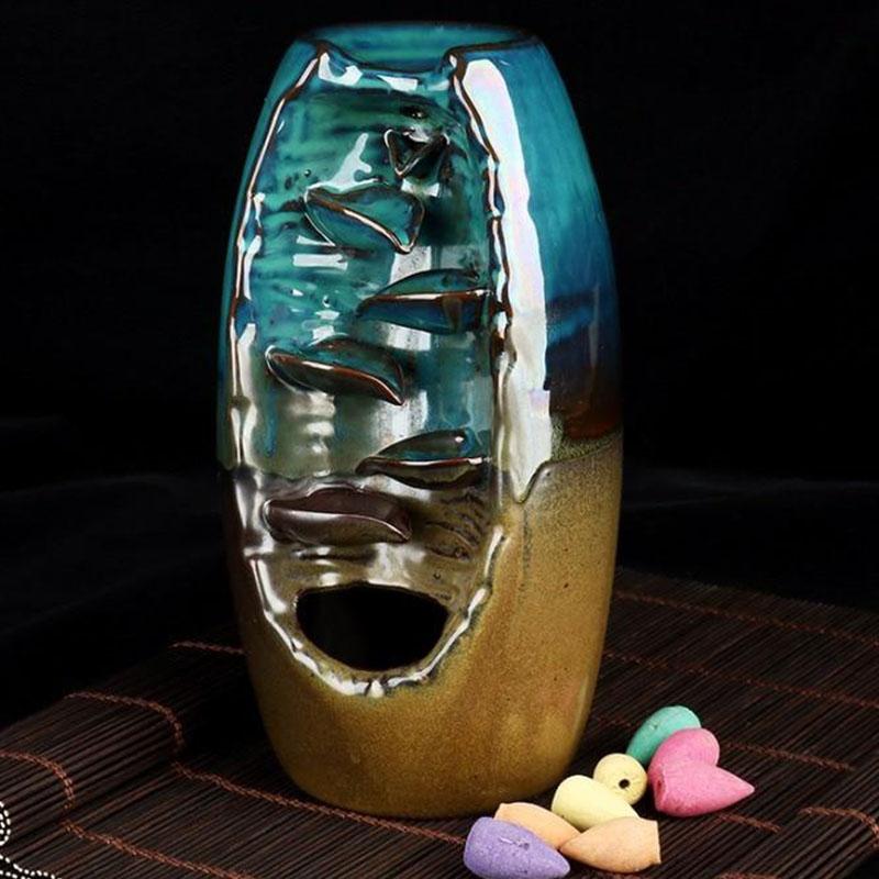 Räucherwasserfall Weihrauchbrenner mit Rückfluss im Bergfluss-Design - Incense Burner - TaoTempel