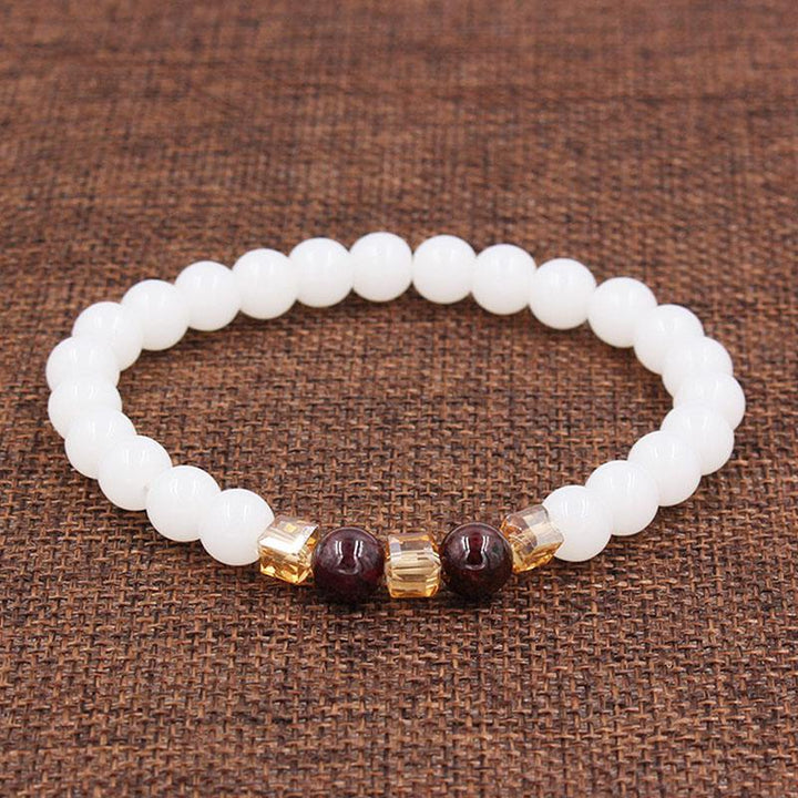 Naturweißes Chalcedon Armband - Für Positivität - Bracelet - TaoTempel