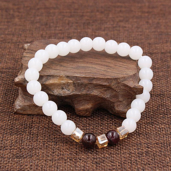 Naturweißes Chalcedon Armband - Für Positivität - Bracelet - TaoTempel