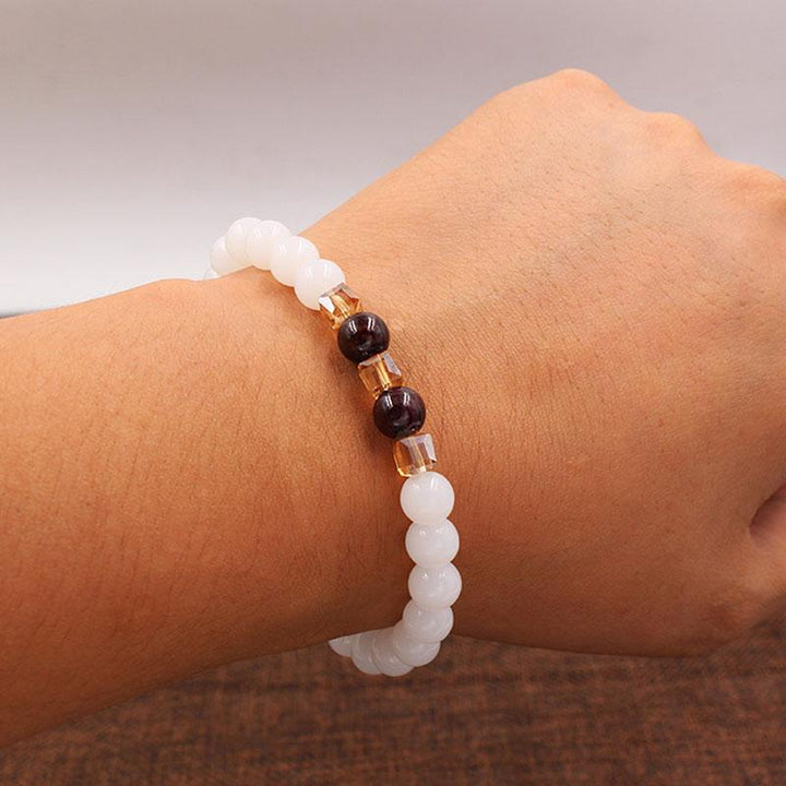 Naturweißes Chalcedon Armband - Für Positivität - Bracelet - TaoTempel