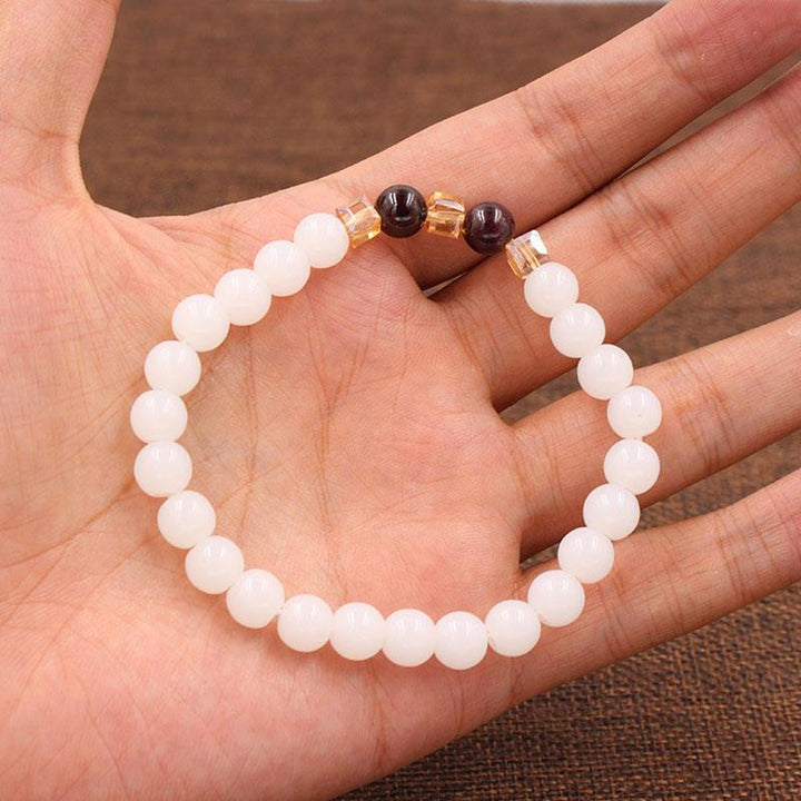 Naturweißes Chalcedon Armband - Für Positivität - Bracelet - TaoTempel