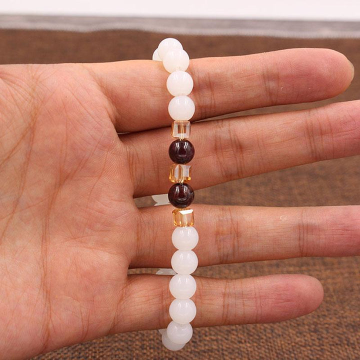 Naturweißes Chalcedon Armband - Für Positivität - Bracelet - TaoTempel