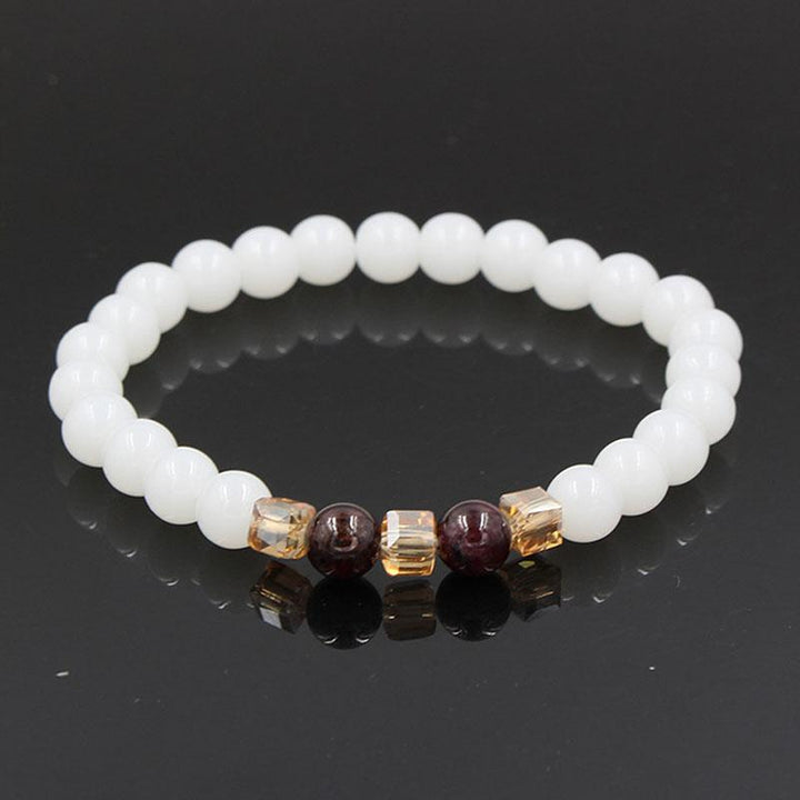 Naturweißes Chalcedon Armband - Für Positivität - Bracelet - TaoTempel