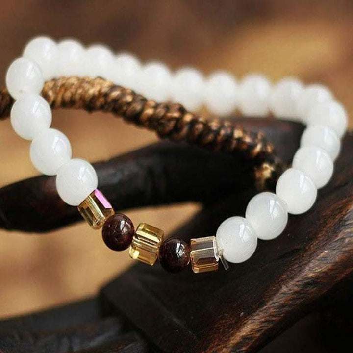 Naturweißes Chalcedon Armband - Für Positivität - Bracelet - TaoTempel