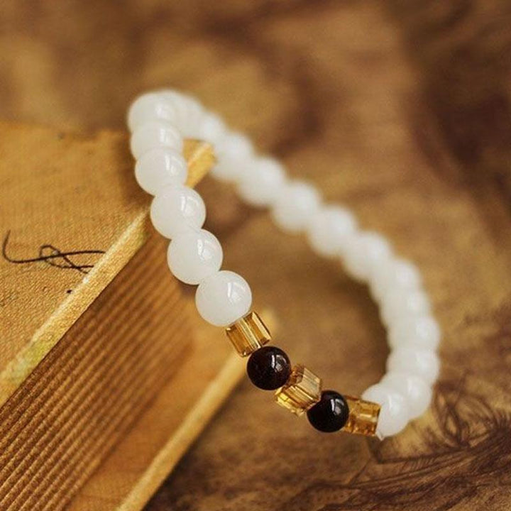 Naturweißes Chalcedon Armband - Für Positivität - Bracelet - TaoTempel