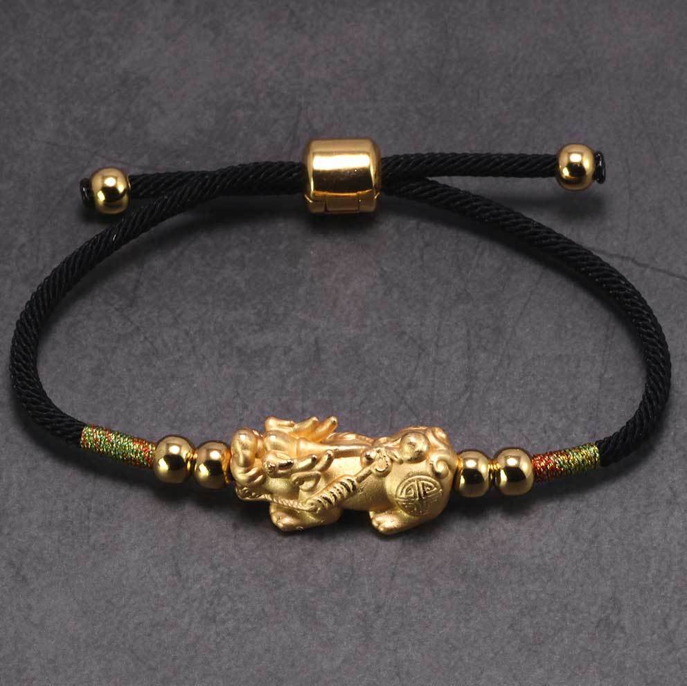 Rotes Kordelarmband mit Piyao-Anhänger - Bracelet - TaoTempel